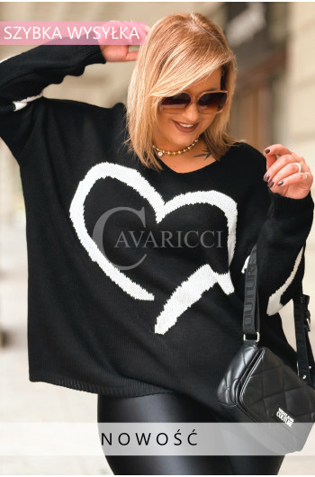 SOFIA - miękki, kobiecy i pełen uroku sweterek w kolorze czarnym