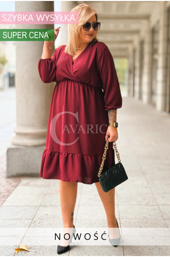 STELLA - sukienka, którą pokochasz za krój i cenę kolor bordowy