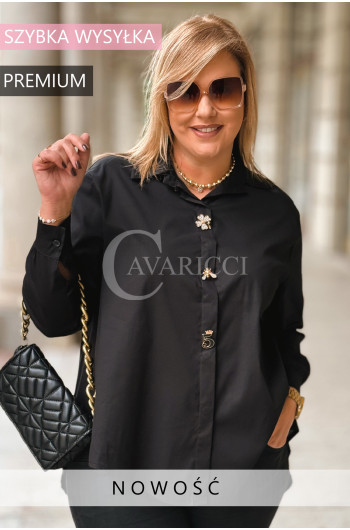 JULIETTA - klasyczna koszula w luksusowej odsłonie ze złotymi...