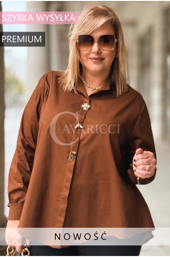 JULIETTA - klasyczna koszula w luksusowej odsłonie ze złotymi...