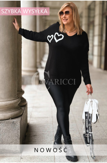 SANTINA – sweter, który skradnie Twoje serce w kolorze czarnym