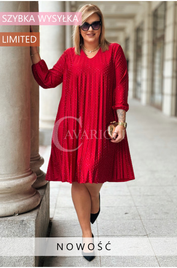 SERENA - trapezowa sukienka, lekka, plisowana i absolutnie...