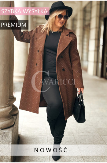 PERLA - kobiecy, błyszczący i niezwykle stylowy płaszcz w kolorze...