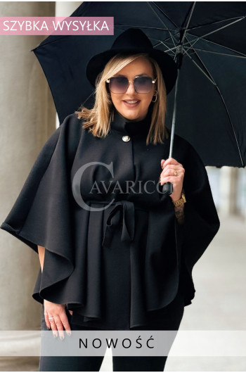 PAOLA - nowość, która zachwyca elegancją ponczo w kolorze czarnym