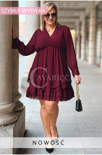 ALDA – romantyczna sukienka z kopertowym dekoltem, koronką i...