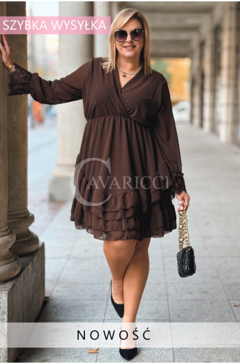 ALDA – romantyczna sukienka z kopertowym dekoltem, koronką i...