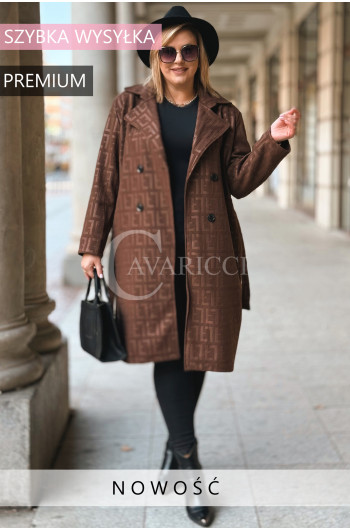 FELICIA - Luksusowy zachwycający płaszcz w modny wzór na...