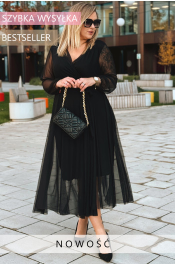 ADRIANA - Długa siateczkowa sukienka, która zachwyca lekkością w...