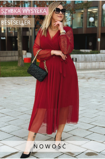 ADRIANA - Długa siateczkowa sukienka, która zachwyca lekkością w...