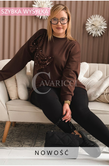 BELLEZA - Wygodna i szykowna bluza z zdobiąca dużą cekinową...