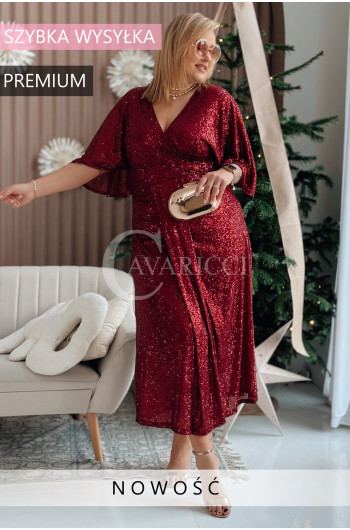 LUMINOSA - Lśniąca elegancja idealna na święta w kolorze bordowym
