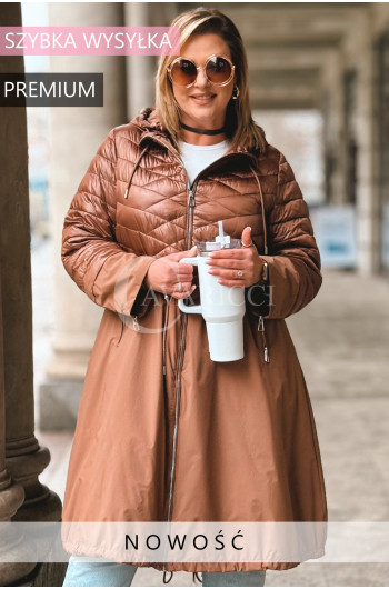 VELA - Wiosenna kurteczka z kapturem i ściągaczami w kolorze...