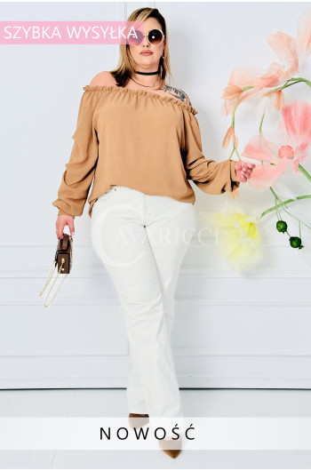 AMORE - kobieca romantyczna, wiosenna hiszpanka w kolorze karmelowym