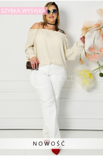 AMORE - kobieca romantyczna, wiosenna hiszpanka w kolorze beżowym