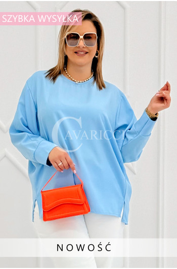 LUNA - elegancka szykowna bluzka w kolorze błękitnym