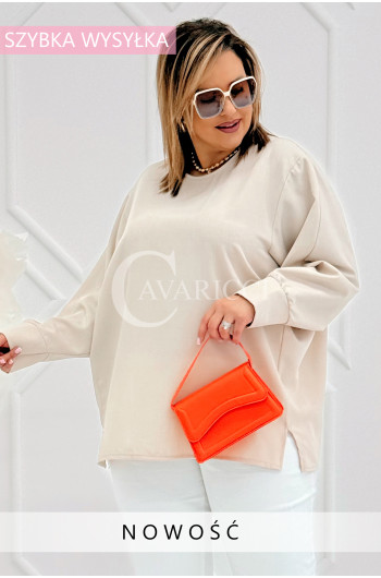 LUNA - elegancka szykowna bluzka w kolorze beżowym