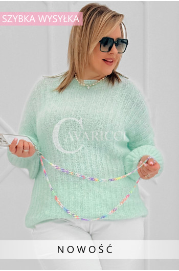 ELINA - Wiosenny sweter z bufkami i subtelnym warkoczykowym...