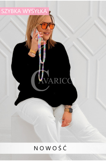 ELINA - Wiosenny sweter z bufkami i subtelnym warkoczykowym...