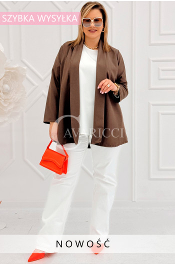 SERENO - Klasyczna marynarka z długim rękawem w kolorze brązowym