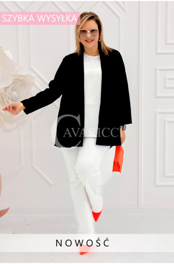 SERENO - Klasyczna marynarka z długim rękawem w kolorze czarnym