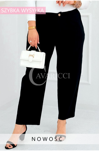 ZARA - Elastyczne spodnie z szeroką nogawką i przeszyciem w...