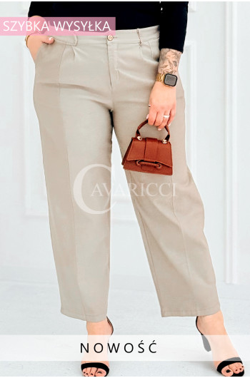 ZARA - Elastyczne spodnie z szeroką nogawką i przeszyciem w...