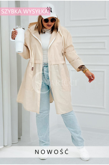 ALMIRA - Wiosenna wiatrówka o prostym kroju z kapturem i...