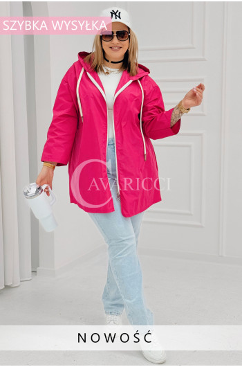 ALMA - Wiosenna krótka wiatrówka o prostym kroju z kapturem w...