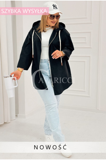 ALMA - Wiosenna krótka wiatrówka o prostym kroju z kapturem w...