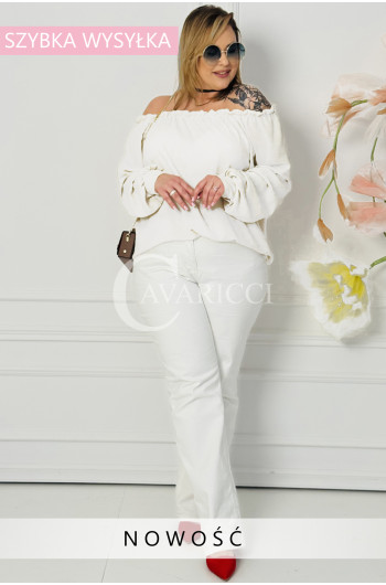 AMORE - kobieca romantyczna, wiosenna hiszpanka w kolorze białym