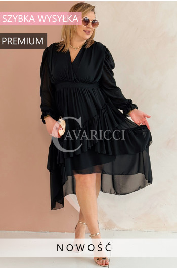 VIOLA - zwiewna elegancka z romantycznymi falbankami w kolorze...