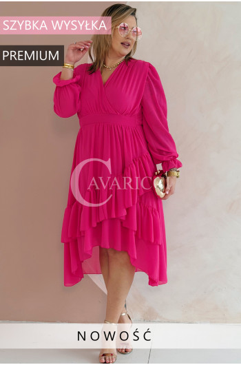 VIOLA - zwiewna elegancka z romantycznymi falbankami w kolorze...