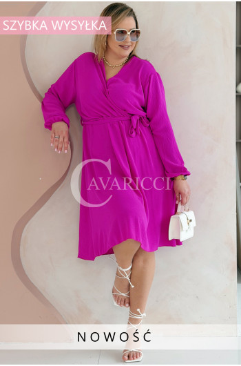 MATYLDA - Olśniewająca sukienka prosta z wiązaniem w pasie w...