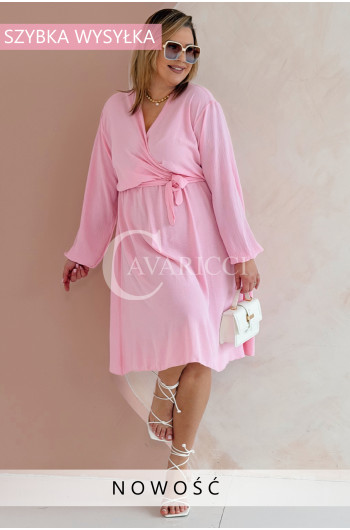 MATYLDA - Olśniewająca sukienka prosta z wiązaniem w pasie w...