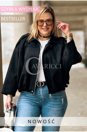 ZAVIA  - Stylowa zamszowa bomberka z eleganckim wykończeniem w...