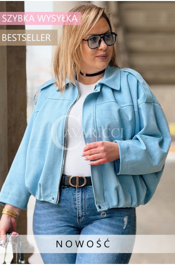 ZAVIA  - Stylowa zamszowa bomberka z eleganckim wykończeniem w...