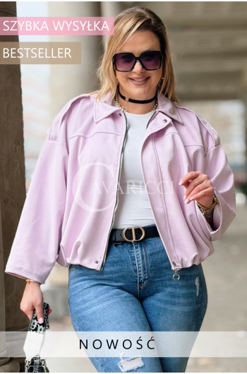 ZAVIA  - Stylowa zamszowa bomberka z eleganckim wykończeniem w...