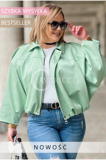 ZAVIA  - Stylowa zamszowa bomberka z eleganckim wykończeniem w...