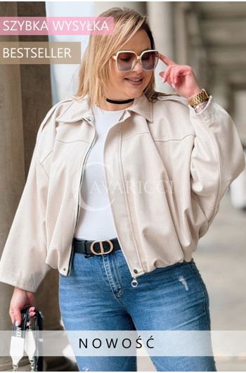 ZAVIA  - Stylowa zamszowa bomberka z eleganckim wykończeniem w...