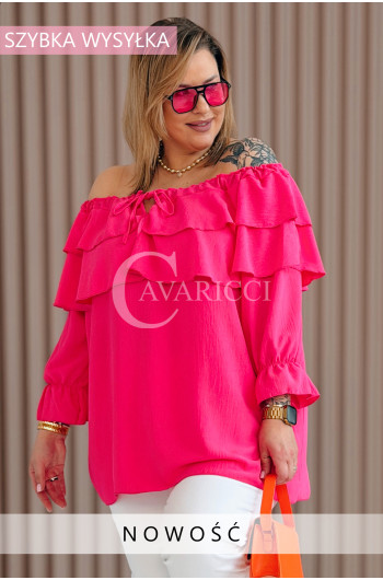 HALIA - Romantyczna hiszpanka z falbankami w kolorze fuksji