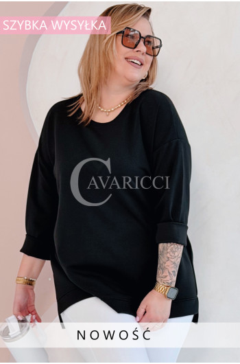 NOA - Klasyczna prosta bluza z delikatnym rozcięciem w kolorze...