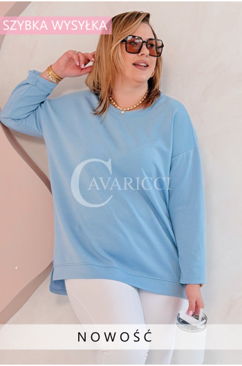 NOA - Klasyczna prosta bluza z delikatnym rozcięciem w kolorze...