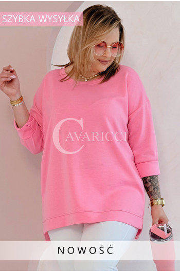 NOA - Klasyczna prosta bluza z delikatnym rozcięciem w kolorze...