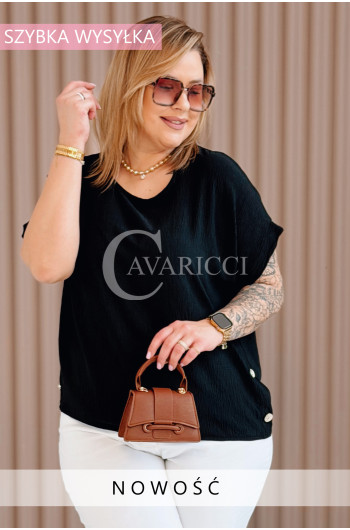 GABRIELLE - krótka bluzeczka ozdobiona guziczkami z krótkim...