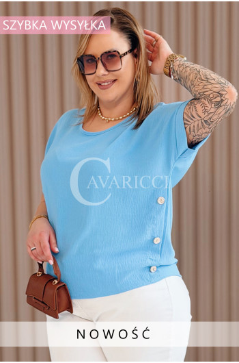 GABRIELLE - krótka bluzeczka ozdobiona guziczkami z krótkim...