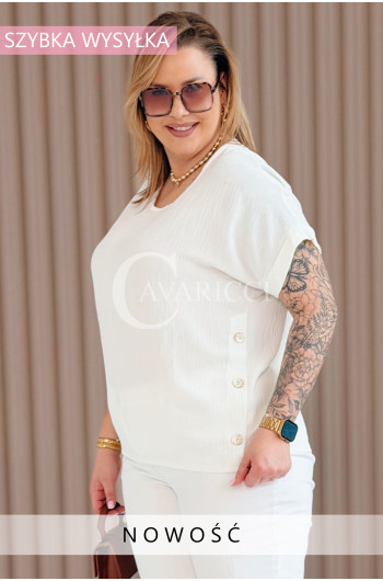 GABRIELLE - krótka bluzeczka ozdobiona guziczkami z krótkim...