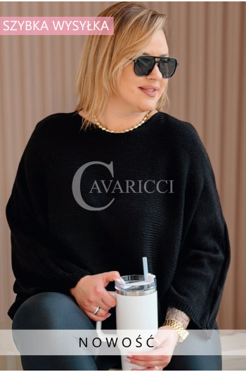 LIANA - Klasyczny, prosty sweterek o kroju nietoperza w kolorze...