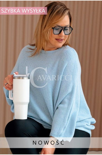 LIANA - Klasyczny, prosty sweterek o kroju nietoperza w kolorze...