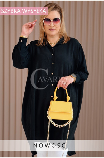 PETALO – Prosta sukienka zapinana na guziki z mankietem w kolorze...