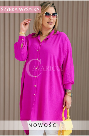 PETALO – Prosta sukienka zapinana na guziki z mankietem w kolorze...